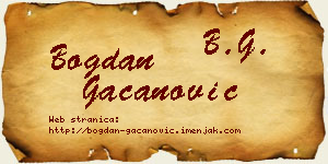 Bogdan Gačanović vizit kartica